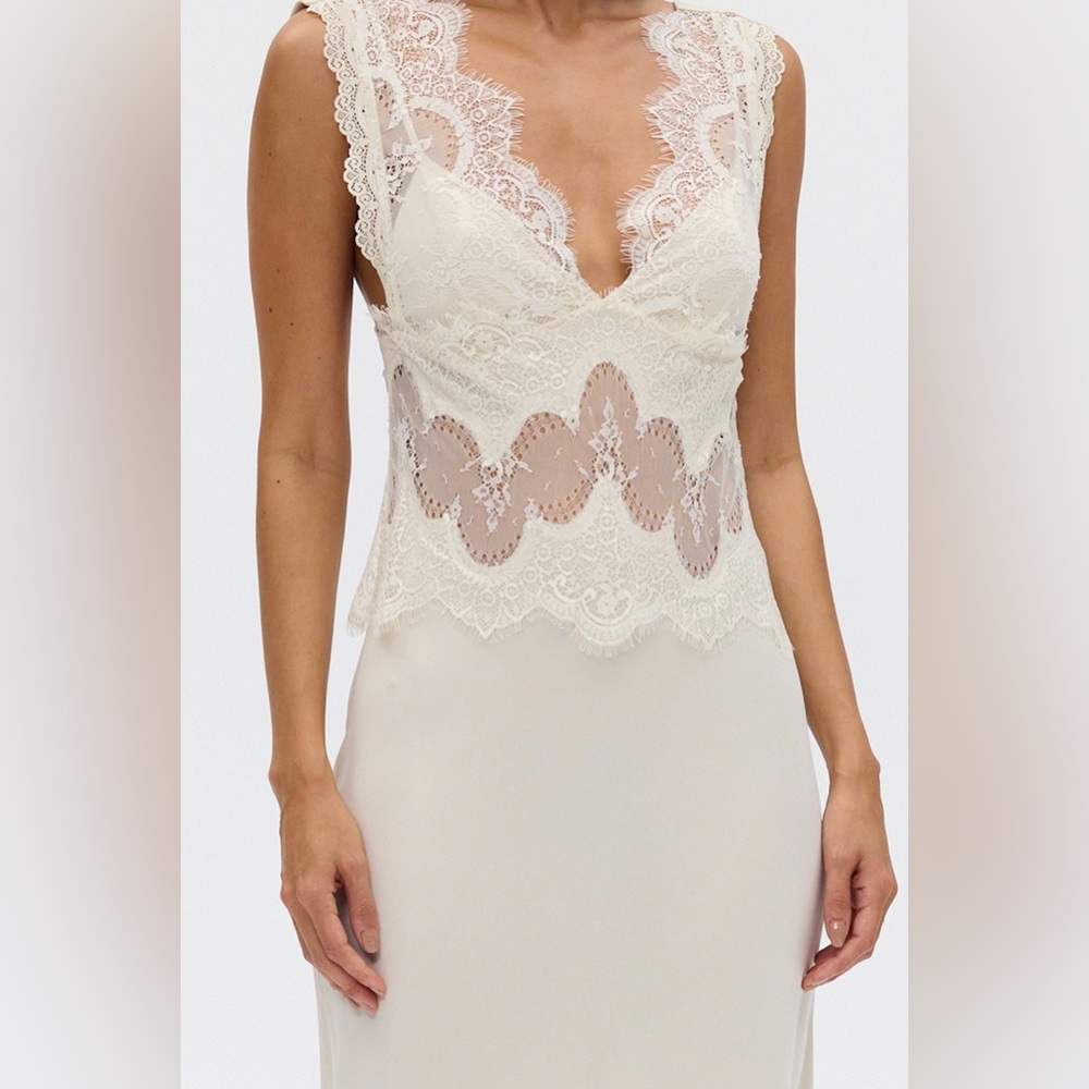 THIRD FORM-VISIONS LACE FLOOR LENGTH DRESS | BUTTERCREAM- US 2